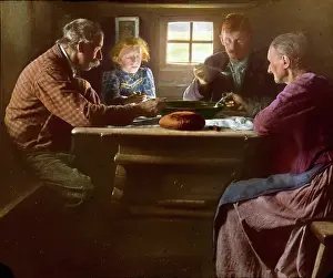 Mealtime: Family having lunch