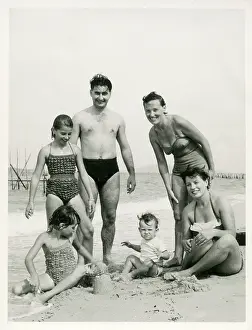 Sandcastle: Family on holiday in Spain
