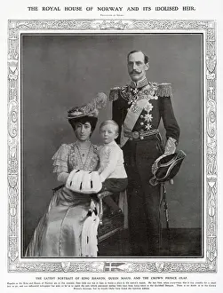 Heir: Family photograph Haakon VII, Maud of Wales & Prince Olaf