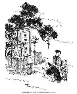 Worshipping: FAMILY AT SHRINE/1868
