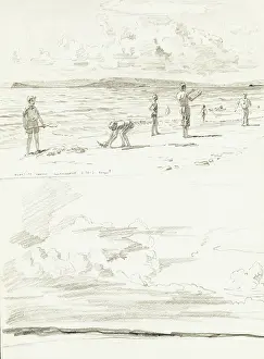 Solent: Family on Solent Road Beach, Southbourne