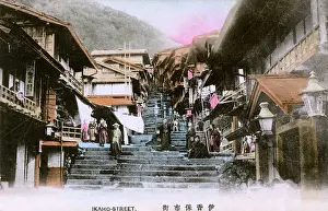 Steep: Famous stone steps in Ikaho, Japan