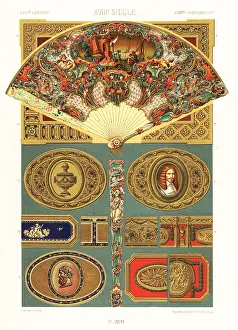 Enamels: Fan and snuff boxes, 18th century