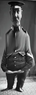 Distorted: Fancy portrait of a soldier in a distorting mirror