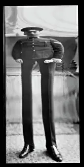 Distorted: Fancy portrait of a soldier in a distorting mirror