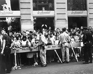 Excitedly: FANS WAIT FOR BEATLES