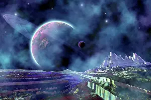 Topography: Fantasy alien world view of the universe