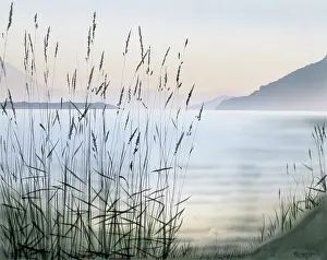 Diptych: Fantasy Landscape with Lake and Reeds - Right
