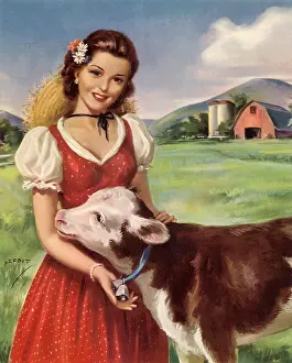 Silo: Farm Girl and Calf