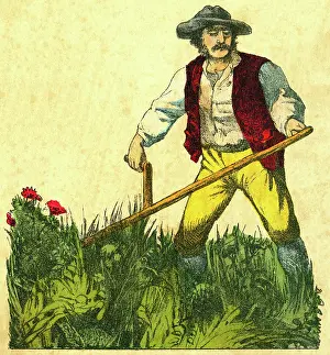 Scything: Farmer farming
