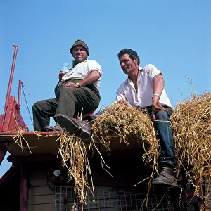 Stook: Two farmhands at harvest time