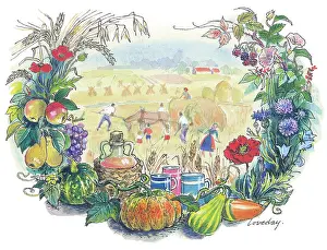 Rosalie: Farming scene of gathering the aftermath