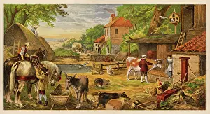 Prosperous: FARMYARD SCENE C1870
