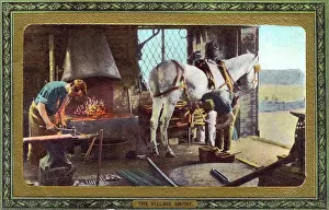 Farrier: Farrier - Blacksmith preparing horseshoes