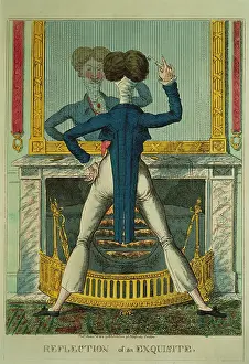 Aquatinta: fashion, caricature, Reflection of an Exquisite