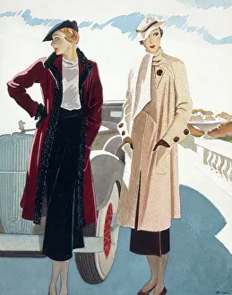 Fashion illustration by David Wright, 1930s
