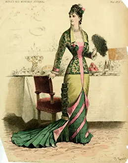 Pleated: Fashion illustration, woman in an elegant dress
