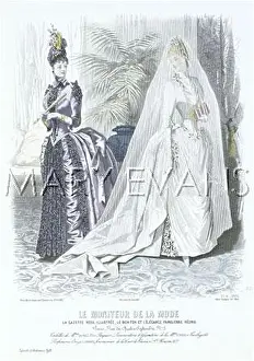 Moniteur: Fashion plate showing a bride