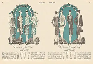 Delineator: Fashion spread, eight models in outfits