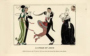 Gris: Fashionable couples dancing energetically at a ball, 1914