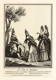 Hachette: Fashionable people playing blind man's buff, 18th century