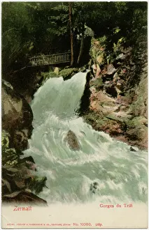 Zermatt: Fast-flowing water through Trift Gorge, Zermatt, Switzerland