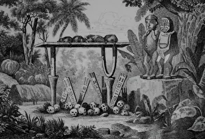 Fata: Fata at Marae Arahurahu, engraving, Museum of