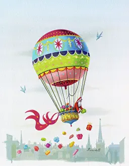 Rivett: Father Christmas in a balloon