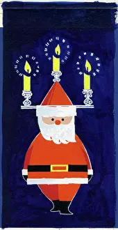 Candelabra: Father Christmas with candelabra hat