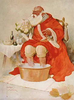 Depictions: Father Christmas catching a cold