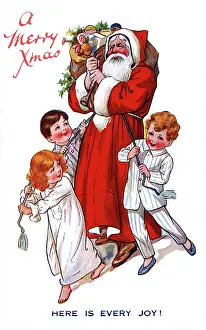 Nightie: Father Christmas with children