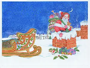 Bradbury: Father Christmas climbing down a chimney