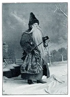 Costumed: Father Christmas - costumed man in a studio portrait