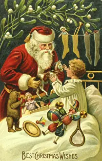 Racquet: Father Christmas delivering presents