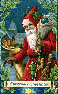 Retrographics Limited: Father Christmas delivering presents