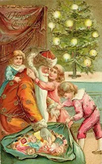 Grateful: Father Christmas delivering Xmas presents