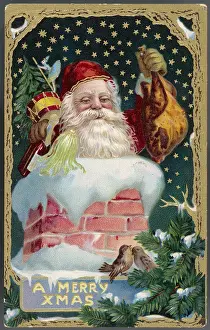 Disappears: Father Christmas going down a chimney