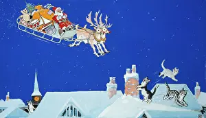 Startled: Father Christmas landing on rooftops