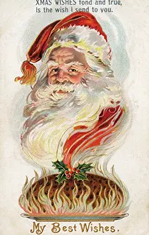 Father Christmas and a pudding