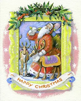 Murrell: Father Christmas and two reindeer in frame