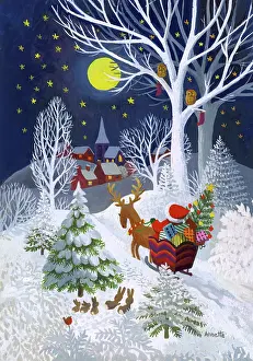 Jane Gordon Clark: Father Christmas in Sledge