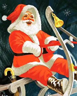 Father Christmas on his sleigh