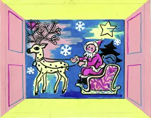Mahler: Father Christmas in his sleigh with reindeer