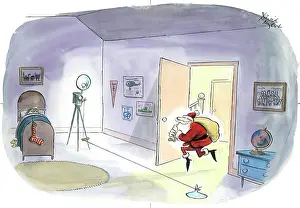 Flashlight: Father Christmas tip-toeing into bedroom