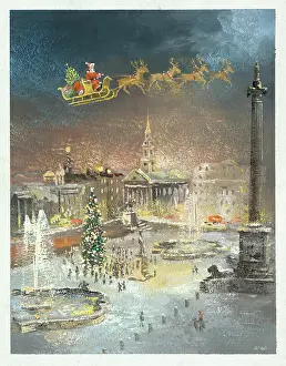 Biro: Father Christmas over Trafalgar Square
