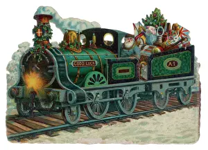 Father Christmas in a train