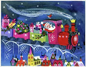 Findlay: Father Christmas in train above town