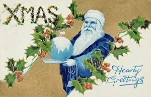 Puddings: Father Christmas with a Xmas Pudding