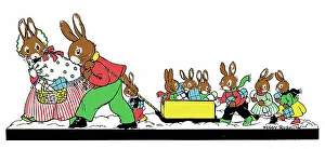 Rushton: Father Rabbit pulling sledge