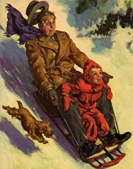 Downhill: Father and Son Sledding
